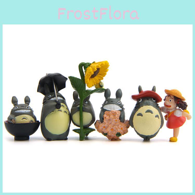 Totoro My Neighbor Cat Bus And Girl Anime Character Mini Model Set Ornament
