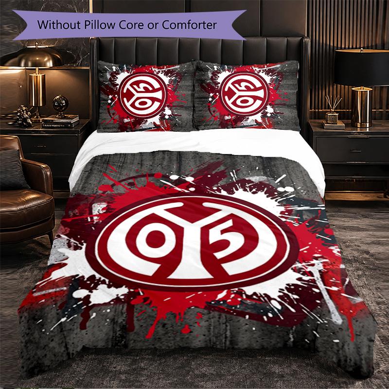 Mainz FC Themed Bedding 3Pcs Duvet Cover Set Decorative Bed Linen For Teen Room Home Decoration