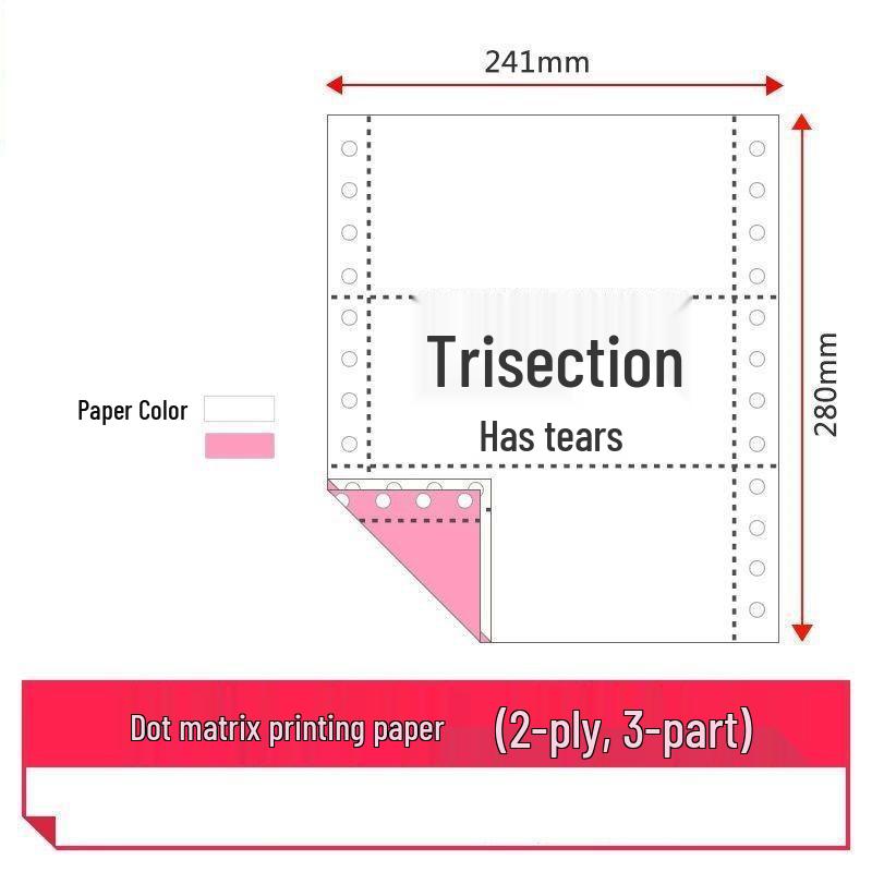 Multi-Part Dot Matrix Printer Paper: Single to Five-Part for Receipts & Delivery Notes.