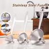 High Temperature Resistance Stainless Steel Funnel with Cleaning Brush Multi-function Long-handled Funnel