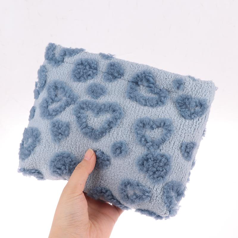 Plush Cute Love Makeup Bag Portable Skincare Product Lipstick Storage Bag Hand-Held Inner Bag Korean Brush Pencil Cases
