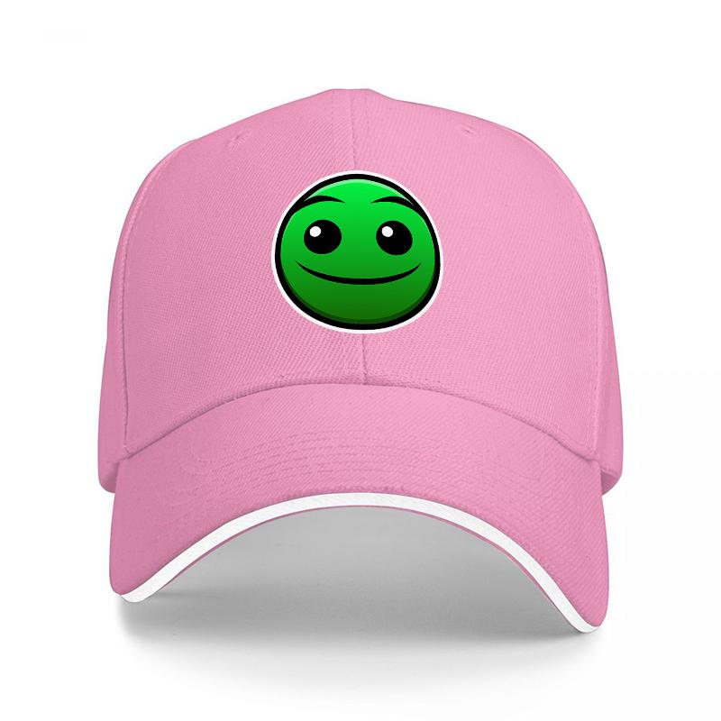 Green Smiley Face Baseball Cap Classic Black Hat with Fun Emoji Design for Casual Wear and Everyday Style