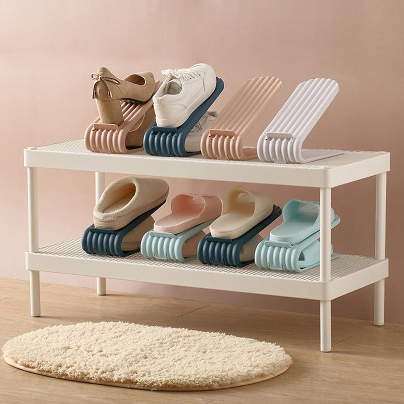 Double-Layer Adjustable Shoe Organizer for Dorms and Households