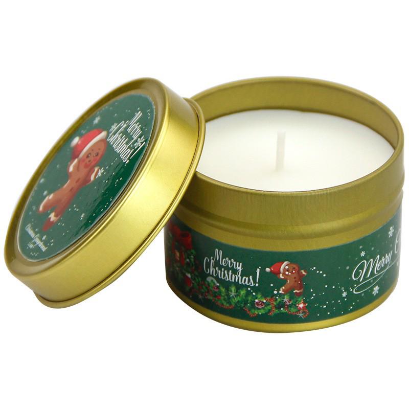 Christmas Edition Scented Candle Tin Set with Dried Flowers - Eight Soy Wax Essential Oil Candles