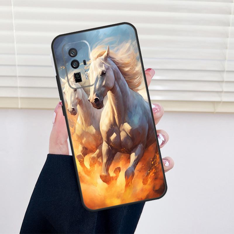 Animal Majestic Painting Horse Cover For Xiaomi 13 14 15 Ultra 11T 12T 13T 14T Pro POCO X7 Pro X3 X5 X6 M6 F5 F6 Pro Case