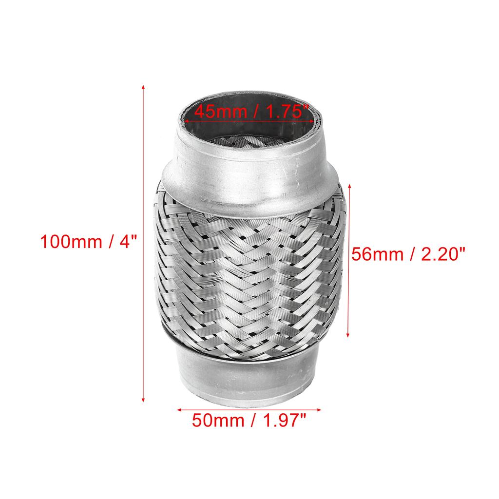 X Autohaux 51mm 58mm 65mm 76mm Stainless Steel Car Muffler Exhaust Flexible Pipe Tubing Universal Exhaust Joint