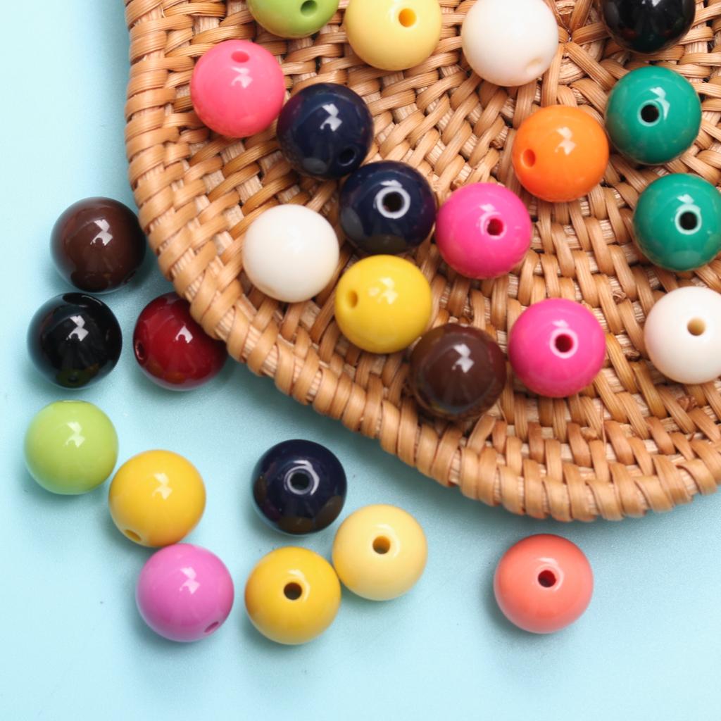 Creative 8mm Solid color Round Loose Beads DIY High-quality Fashion New Multicolor for Jewelry Making 100PCS