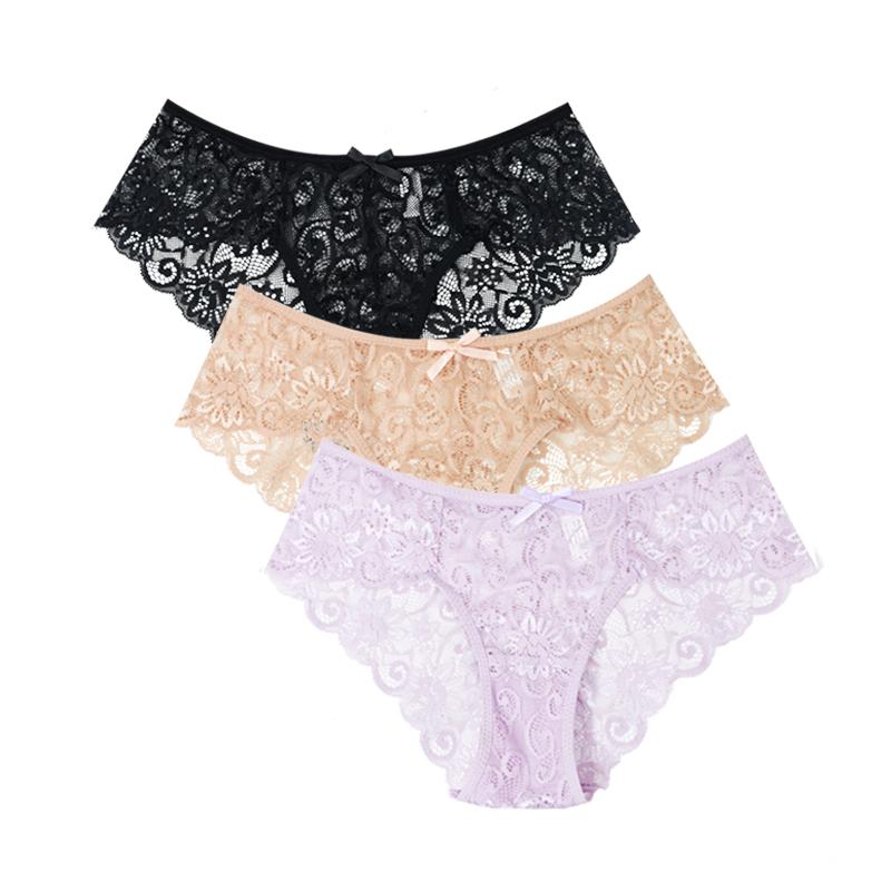 3 Stück/Set! Frauen Sexy Spitze Höschen Transparent Höschen Sexy Intime Slips Weibliche Unterwäsche S-XL