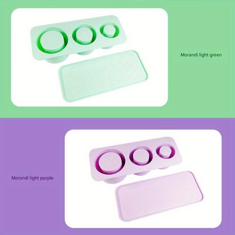 3pcs, Universal Portable Water Cup Special Ice Mold, Ice Tray, Silicone Hollow Cylindrical Ice Box with Lid and Ice Bucket