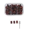 75pcs Nail Art Sanding Caps Dead Skin Removal Manicure Grinding Bands with Mandrel Bit 80 Grit 120