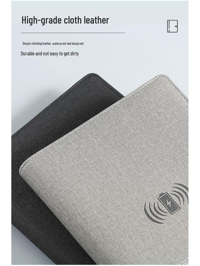 A5 Multi-Function Business Notebook with USB Charging & Luminous Logo USB Drive