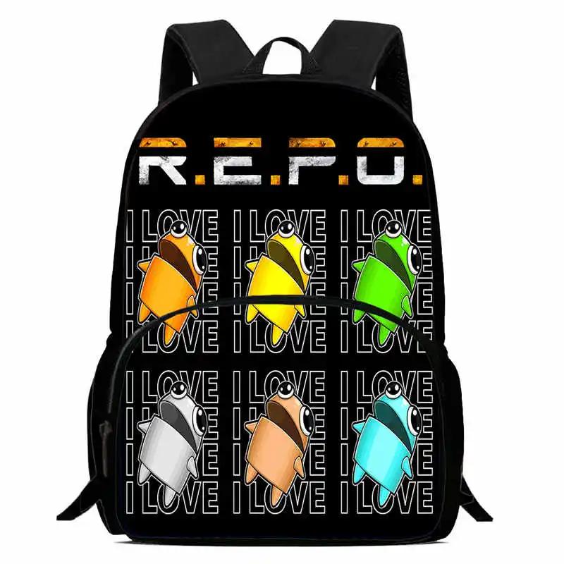 Durable R.E.P.O Kid Backpack for Pupil Students Child School Backpack with Front Pocket,Cartoon Child School Bags for Boys Girls