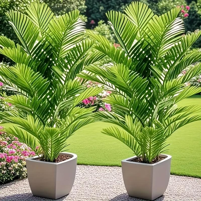 Large Realistic Tropical Palm Tree Artificial Plants - Green Leaves, Suitable for Indoor/Outdoor Garden, Patio, Poolside