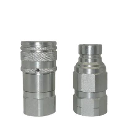 NAIWO 1/4 BSP NPT Flush Face Steel Hydraulic Quick Disconnect Couper Set ISO16028