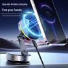 Magnetic Car Phone Holder with 15W Fast Wireless Charging & Rotating Atmosphere Light