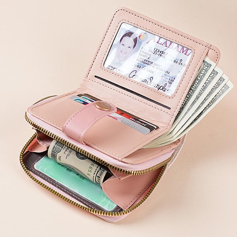 Japanese Cute Cat Pattern Wallet Simple Multi-Functional Short Wallet For Women