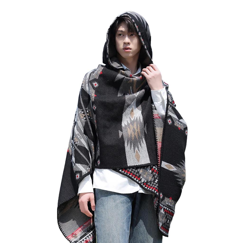 Men's & Women's Hooded Shawl Cape Cloak - Spring/Summer Scarf, Yunnan Xinjiang Tibet Style