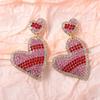 Fashion, Romantic Valentine's Day Temperament, Women's Love Full of Diamond Earrings, Personality, Niche Models