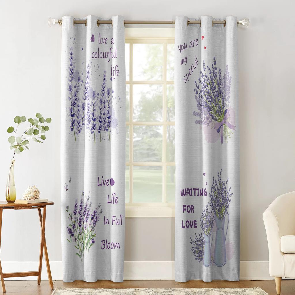 Aquarell Lila Lavendel Luxus Heimvorhänge Heimbedarf Wohnzimmer Schlafzimmer Maßgefertigte Vorhänge