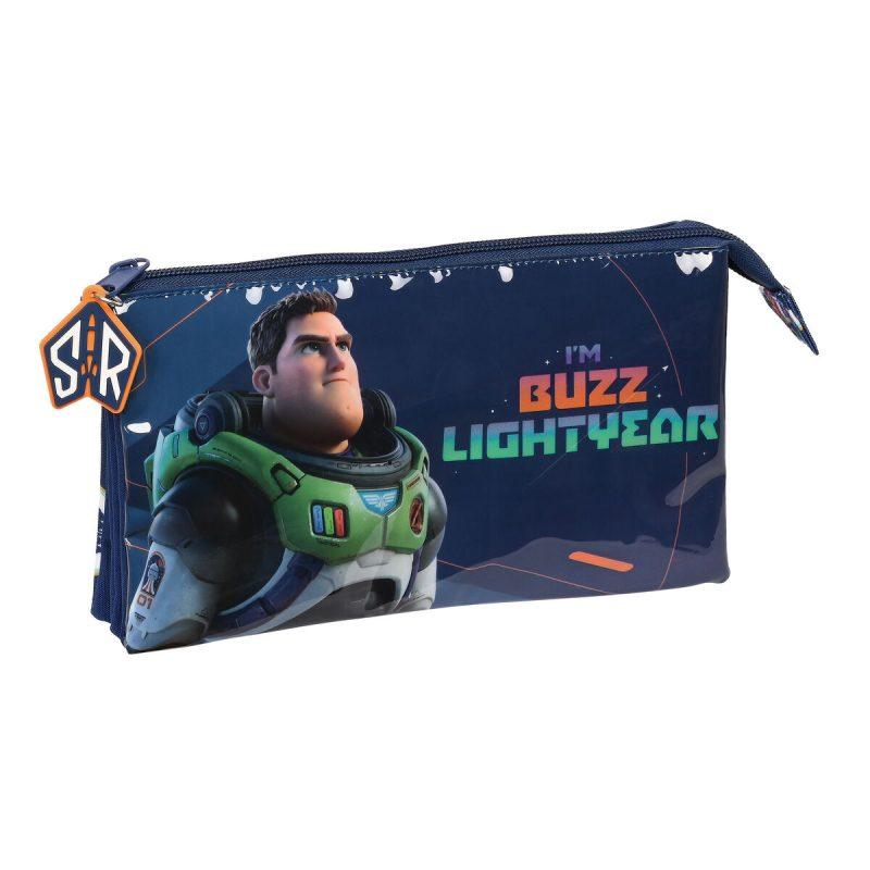 Buzz Lightyear-Triple Buzz Lightyear Pencil Case Navy Blue (22x12x3cm)