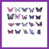 1SET/40PCS PET butterfly sticker DIY hand tent Goo card decorative material children's cartoon water cup sticker hand tent landscaping sticker