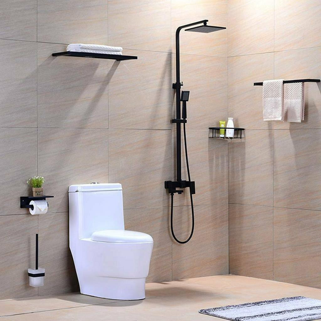 Bathroom Shower Faucet Set Matte Black Wall Mount Rainfall Shower Mixer Tap Bathtub Shower Mixer Tap 3-way Shower Mixer