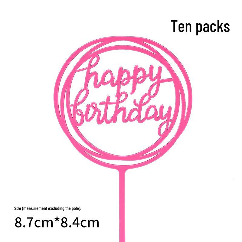 50-Pack Acrylic 'Happy Birthday' Cake Toppers - Popular Party Decorations with Free Shipping