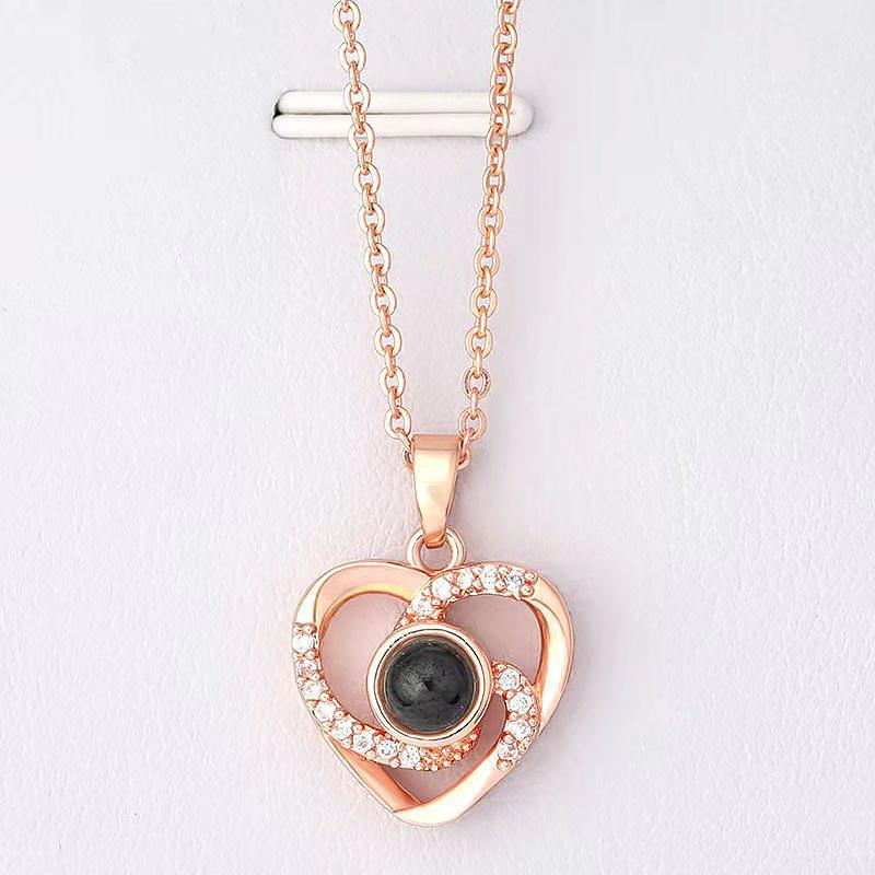 1PC 100 Languages Personalized Anniversary Custom Photo Projection Necklace Wedding Multiple Options Available