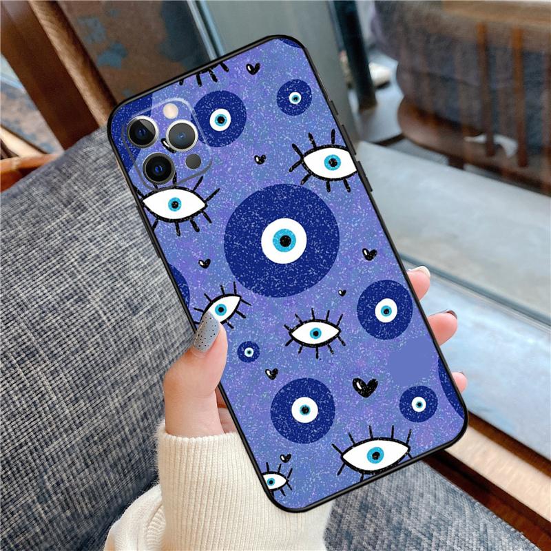Evil Eye Lucky Eye Blue Phone Case For iPhone 16 15 14 13 12 11 Pro Max 12 13 mini XR 15 16 Plus 16e Cover Shell