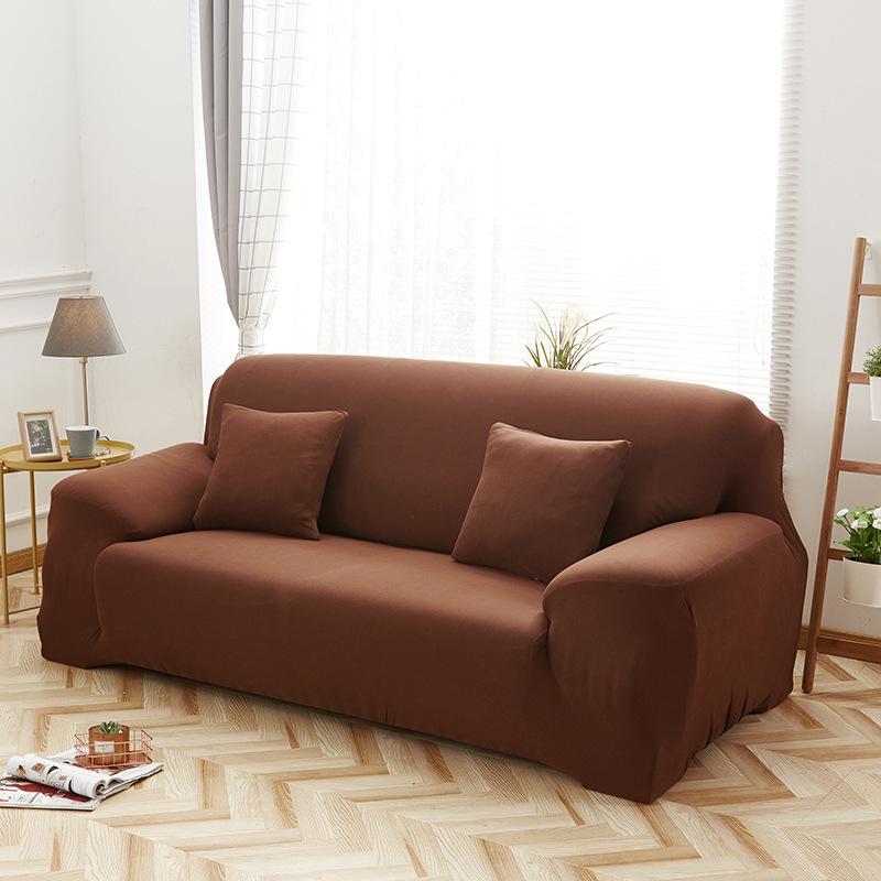 Einfarbige elastische Sofabezüge – Vollständige Abdeckung für Ecksofas & Schlichtes Stoffdesign