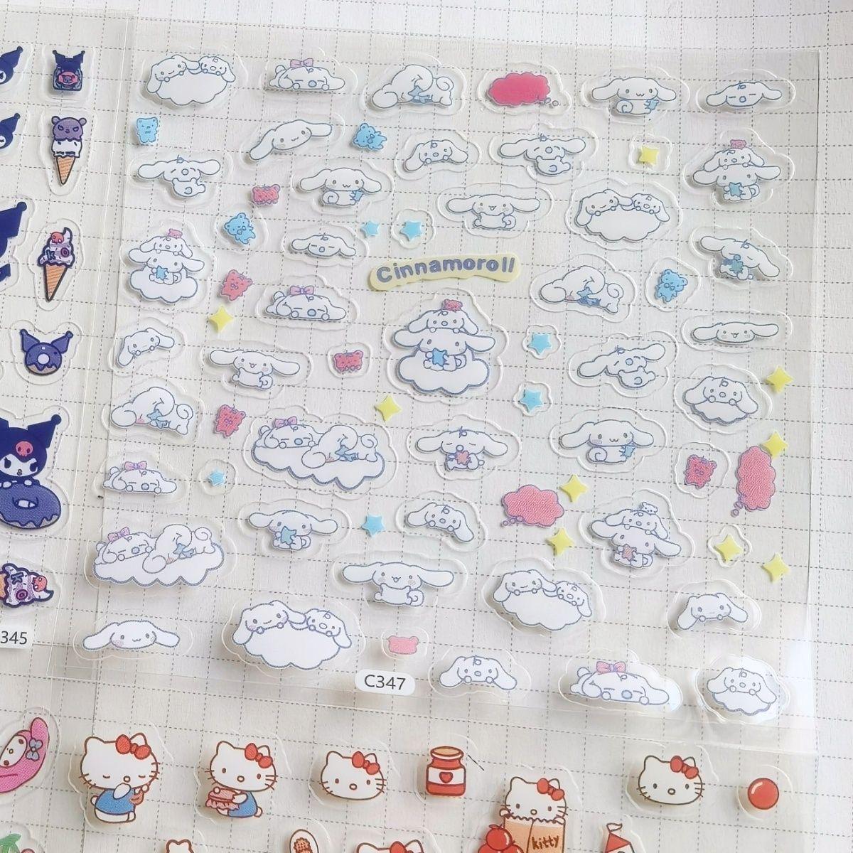 Kuromi Sanrio Transparent Cartoon Stickers: Waterproof DIY Journal Decoration