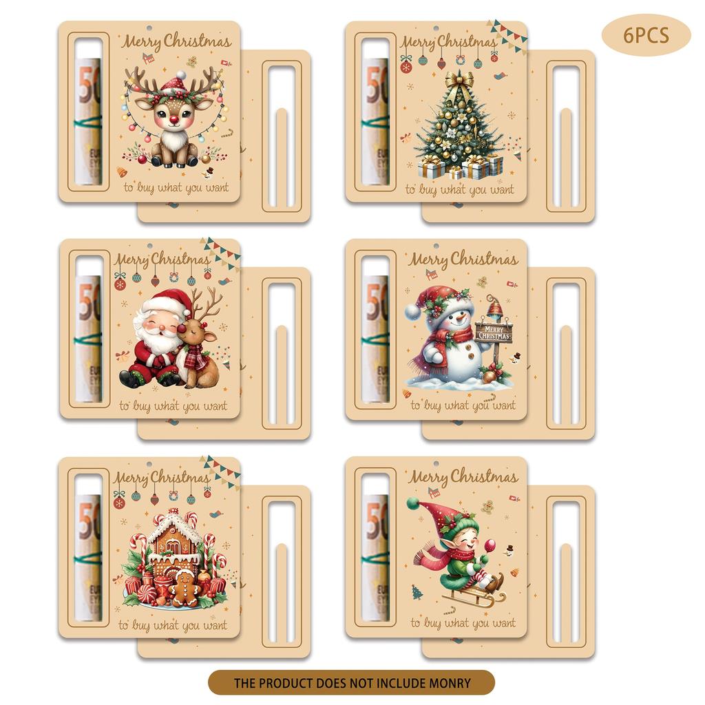 6pcs/set Christmas Money Clips | Perfect for Party Favors, Decorations, Cash Blessings, Home & Tree Ornaments, Gifts for Her