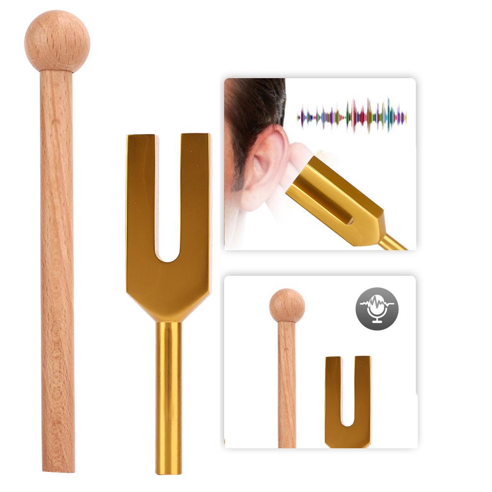 C-4096 Stimmgabel Meditation Stimmgabel Energiegabel mit Hammer Gold