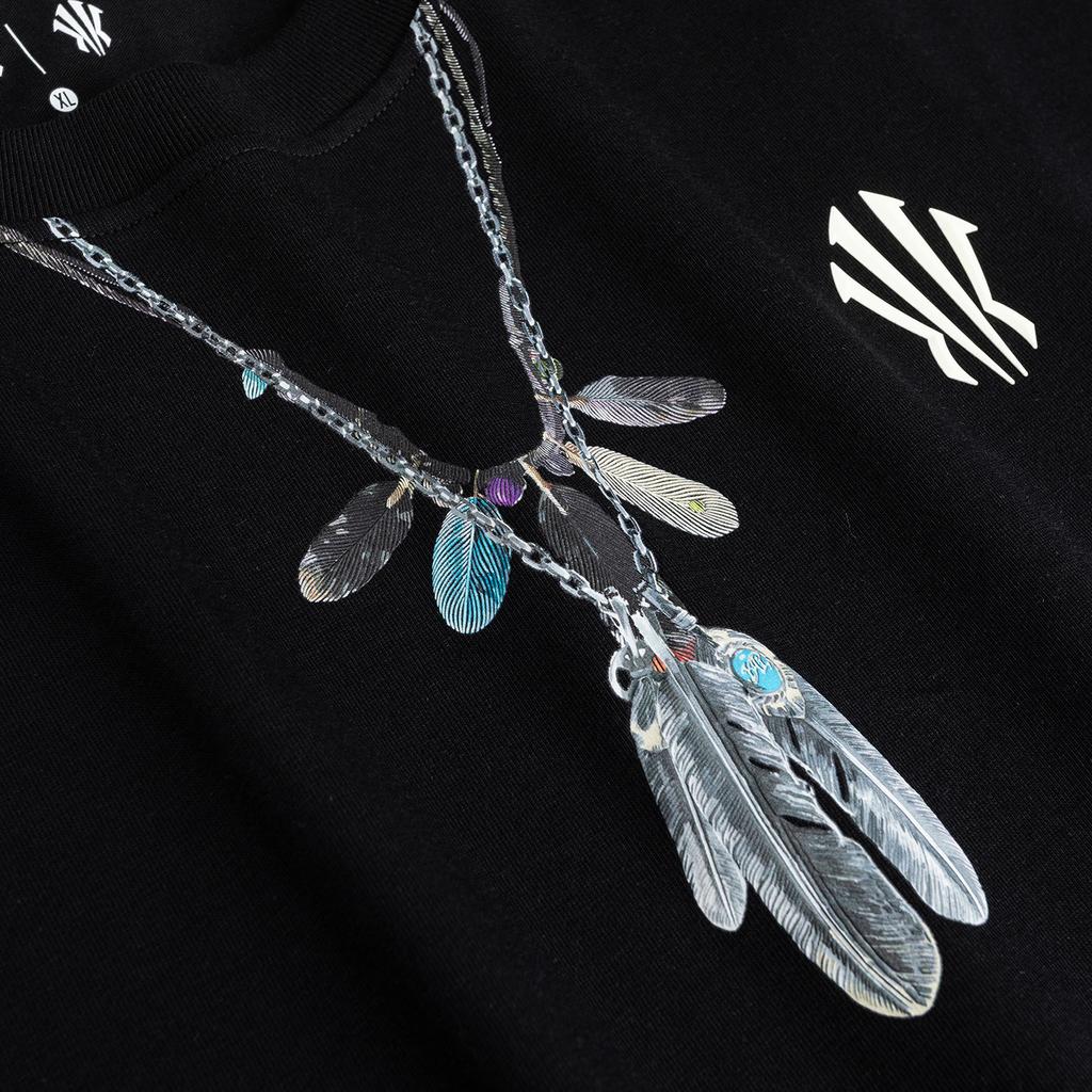 Anta Kyrie Series Basketball Tribal Style Classic Feather Simple Comfortable Casual Round Neck Pullover Loose Short Sleeve T-Shirt 172621106-3