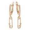 Kienl Paper Clip Long Drop Women's Earrings Rose Gold Color Fine Jewelry