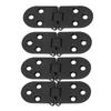 4 Set Round Edge Hinge 180 Degree Painted Black Zinc Alloy Cabinet Hardware for Door with Screw