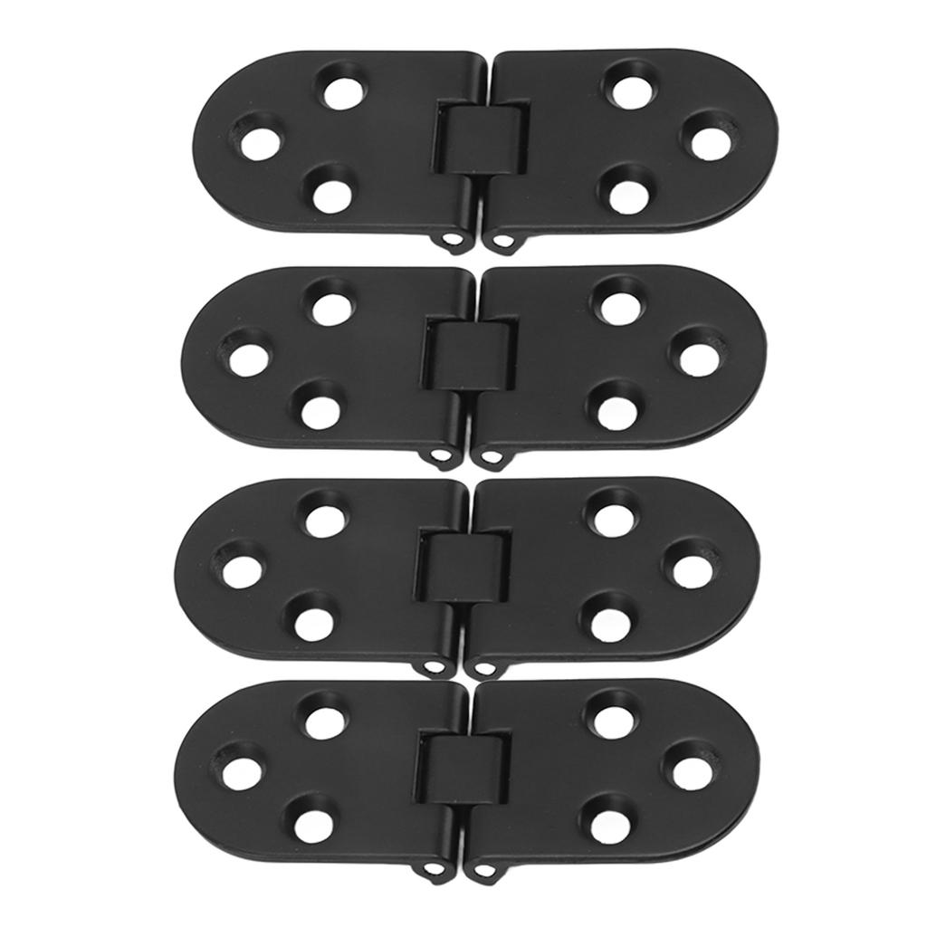 4 Set Round Edge Hinge 180 Degree Painted Black Zinc Alloy Cabinet Hardware for Door with Screw