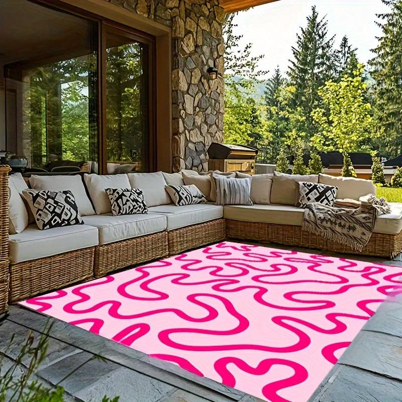 

Большой Нескользящий Коврик для Ванной Роскошный Плюшевый Коврик для Пола Розовый Линейный Узор Машинная Стирка Гостиная Спальня Игровая Комната Легкая Чистка 50x80cm20x31in