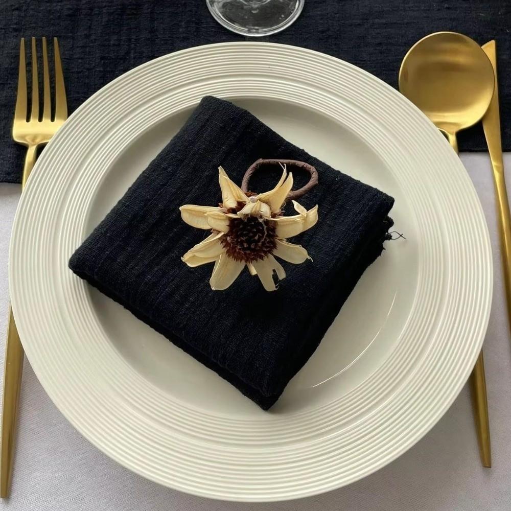 2PCS Soft Cotton Cloth Napkins 42*42 Cm Decorative Napkins Bamboo Knot Napkins  Formal Dining