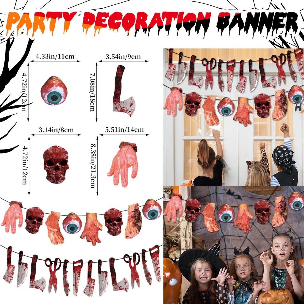 Halloweenská hororová párty dekorace banner strašidelný dům nákupní centrum rozvržení tahová vlajka