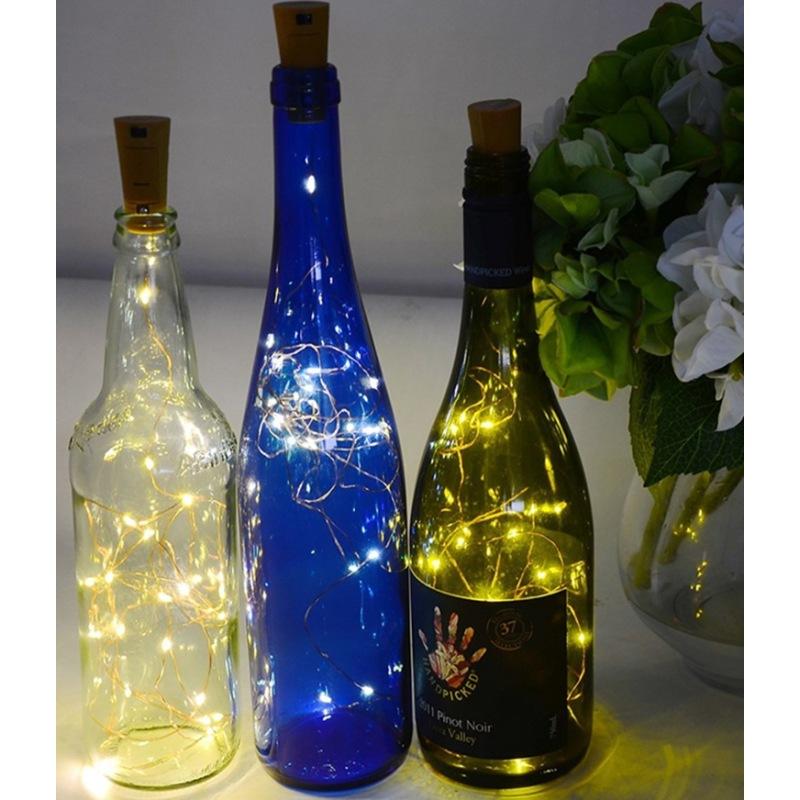 1 м, 10 светодиодов, водонепроницаемый светильник с пробкой для бутылки из серебряной проволоки, не включая батарею Warm White