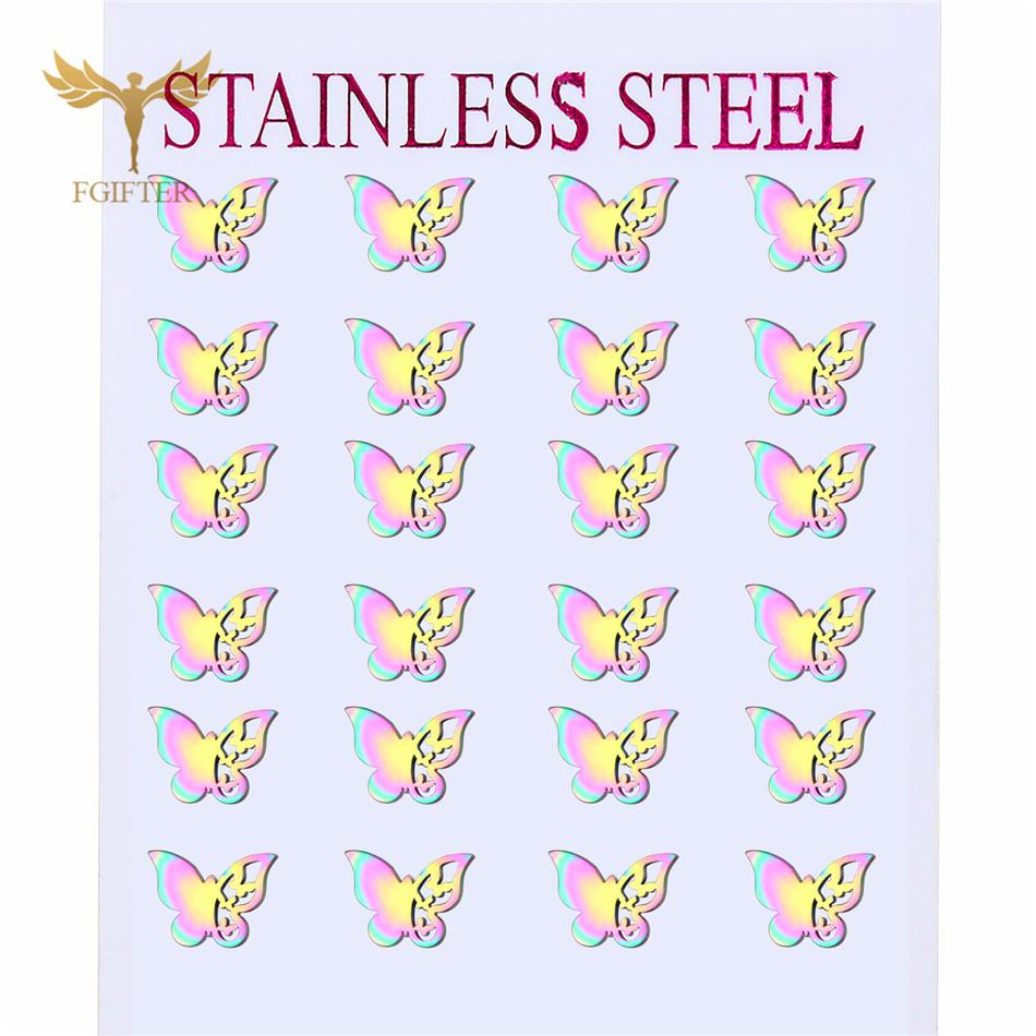 12 Pairs Insect Butterfly Earrings Casual Fashion Zircon For Women Girls Stainless Steel Stud Earrings Set Cheap Resale Gifts