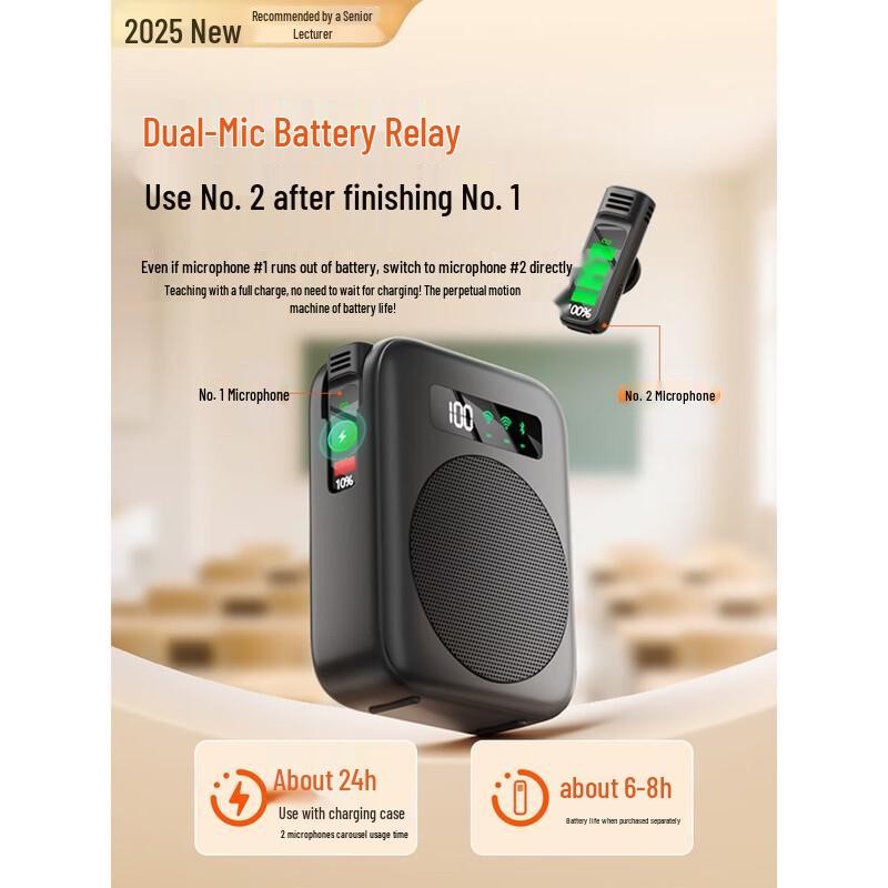 KINYO M12 Portable Voice Amplifier with Wireless Lavalier Microphone CN Plug (adapter Included)