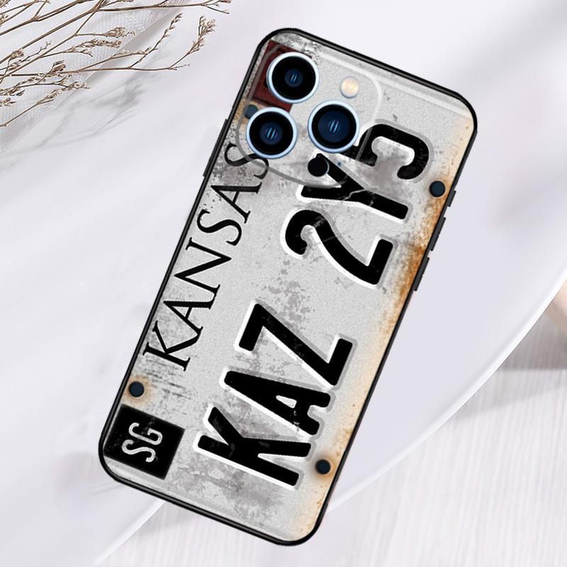 Retro License Plate Number Phone Case For iPhone 17 Pro Max 16 14 13 12 11 15 Pro Max Plus 12 13 Mini 16e 17 Air Cover