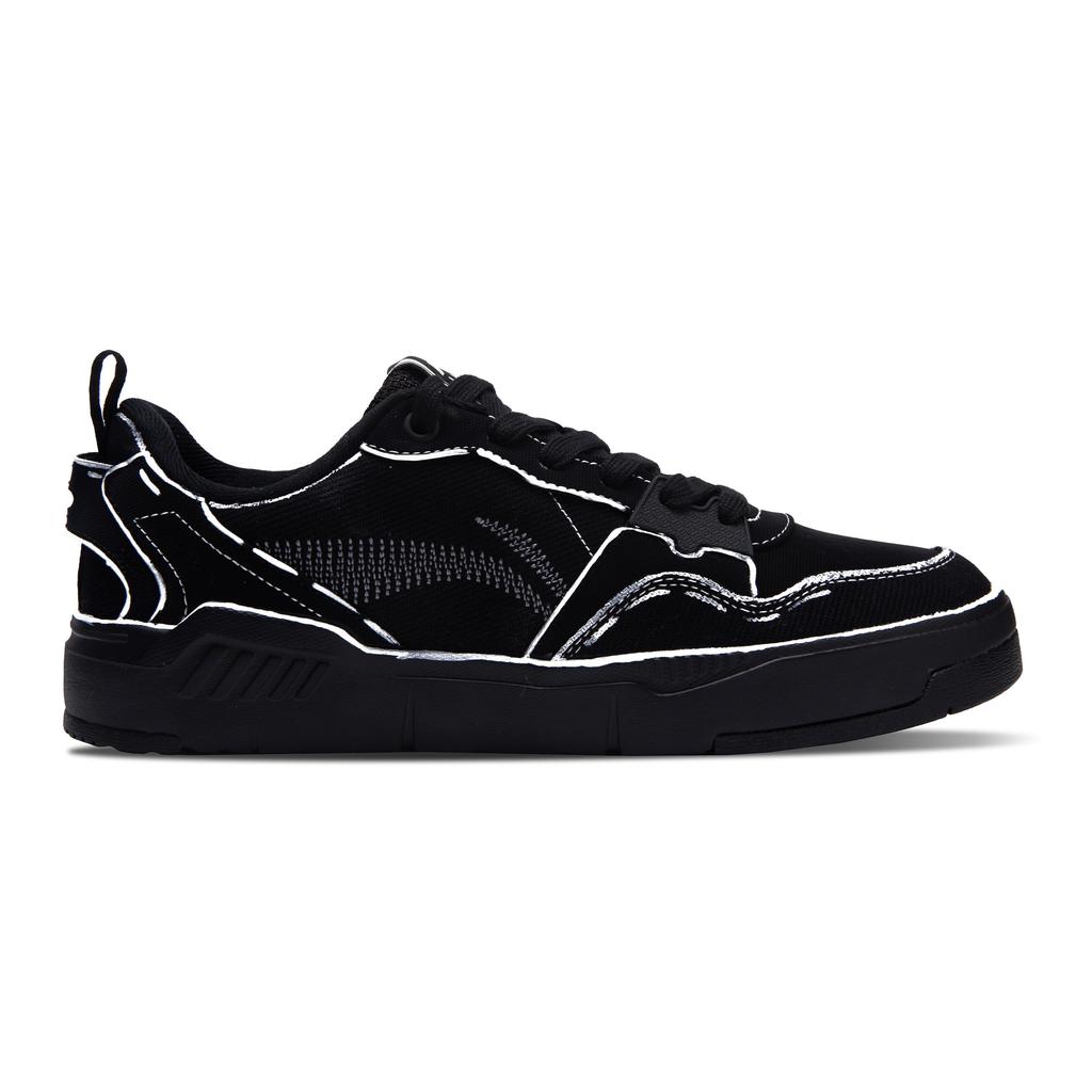 Li Ning Original Era Slip Resistant, Lightweight, And Breathable Low top Skateboard Shoes Men's Black White AGCU337-5(Team348-)
