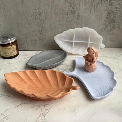 1 pçs ginkgo biloba bandeja molde de silicone diy bandeja de armazenamento de jóias epóxi gesso molde de concreto bandeja de folha de bordo molde de resina