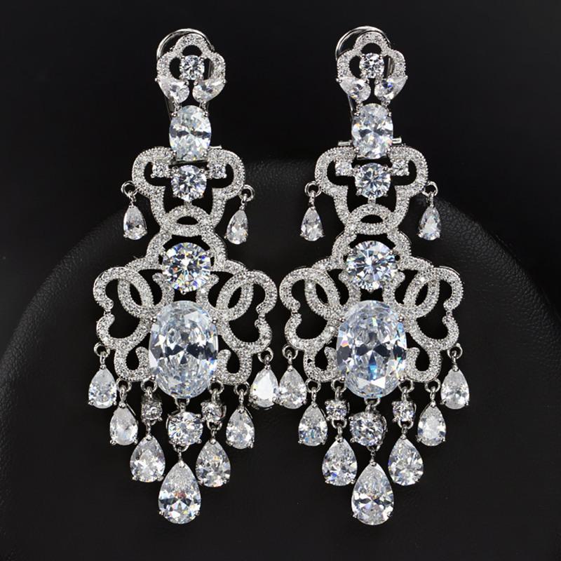 Popular Fringed Earrings, Micro-Inlaid Zircon Exaggerated Long Earrings, High-Quality Jewelry