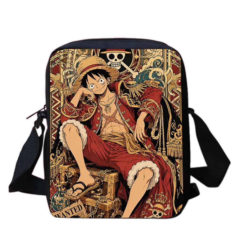 One Piece Cartoon Crossbody Bag Lightweight Adjustable Strap Casual Daily Bag Ideal Gifts For Boys Girls Bolsa Infantil Menina