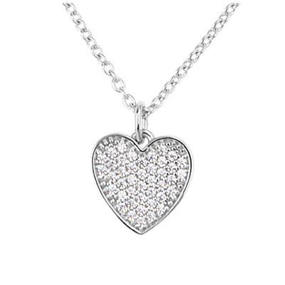 [Q9840] - Silberkette 'Love' Weißsilber (rhodiniert) - 10x10 mm