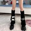 Girls Lolitas Leg Warmers Y2K Star Knitted Flared Leg Sleeves Goth Baggy Cuffs Ankle Heap Socks JK Uniform Foot Cover